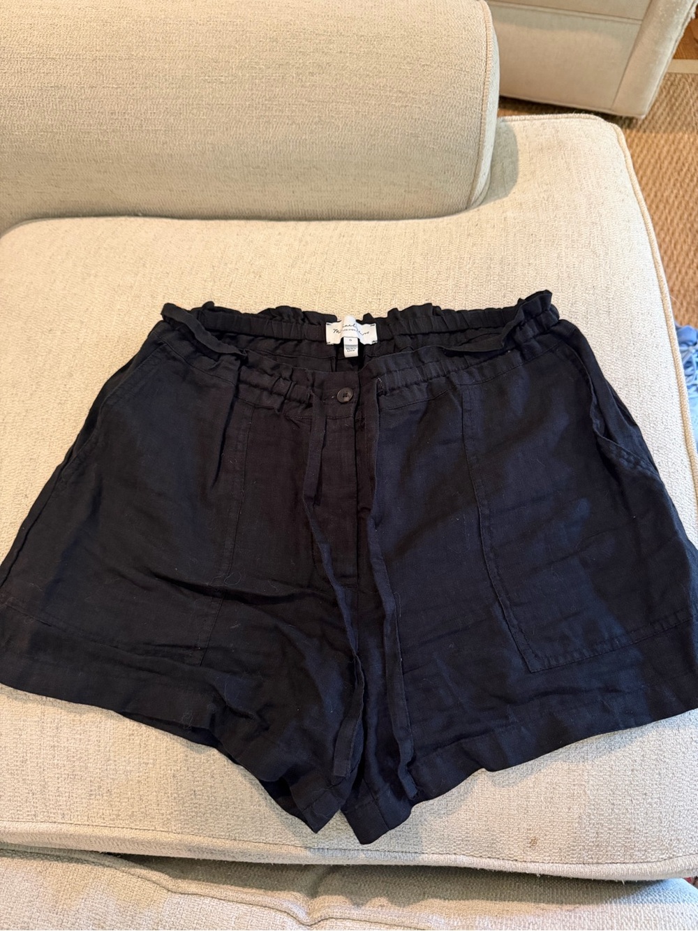 Black Women's Linen Blend Shorts